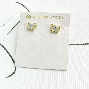 ✨Kendra Scott✨ Lillia Butterfly Gold Stud Earrings Dichroic Glass